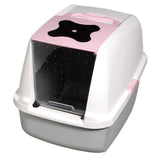 Catit Deluxe Hooded Cat Litter Pan Set - Pink-White - Amazing Amazon